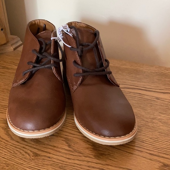 New Cat & Jack boys brown laced dress shoe size 3 - Picture 2 of 5